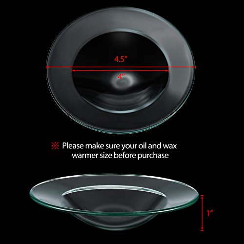 image for Patelai 4.5'' Replacement Oil Warmer Dish Round Glass Dish Wax Melt Wa