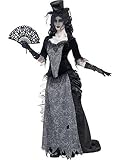 Smiffys Costume veuve noire ville fantôme, Gris, avec haut, jupe & chapeau