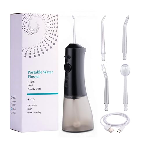 Image of Water Flosser Cordless for Teeth, Portable Oral Irrigator, Cordless Water Dental Flosser Teeth Cleaner, IPX5 Waterproof Teeth Cleaner with 300ml Detachable Water Tank (003)