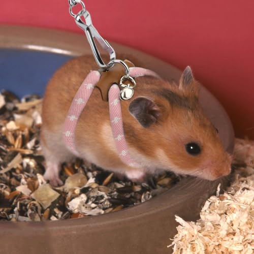 Image of Hamster Harness,80cm /31.5in Adjustable Small Animal Training Leash Harness Chinchilla Vest and Leash Set Soft Animal Pet Rope Harness for Small Pet Outdoor Walking()