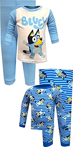 AME Sleepwear Boys\' Bluey Ready for Adventure Cotton Toddler Pajamas (4T)