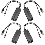 4-Pack PoE Splitter 12V 1.2A, Active PoE to 2.1mm DC - IEEE 802.3af/at Compliant, Up to 328ft Power Over Ethernet, Crafted with Premium USA Chipset & Opto-Isolator: for Non-PoE IP Cameras(13.5W)