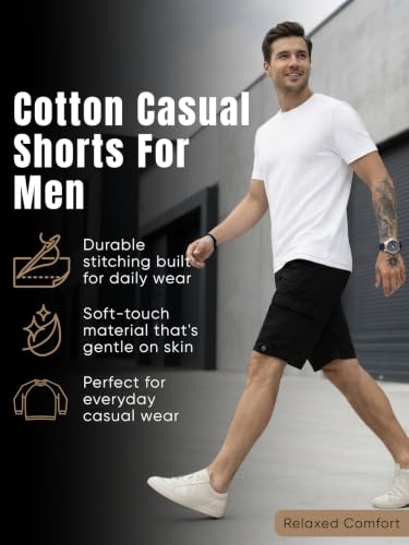 Image of GRECIILOOKS Denim Cargo Shorts for Men Stylish | Washed Jeans Half Pant for Men | Knee Length Cargo Shorts for Mens | Regular Fit Mens Pant Casual, Utility Streetwear Jorts, Travel Summer Wear