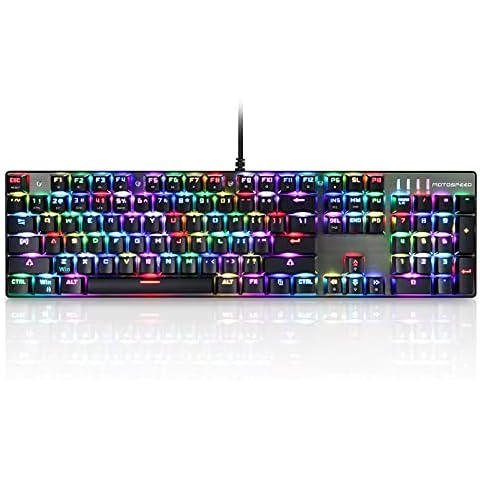 MOTOSPEED Wired RGB Gaming Mechanical Keyboard with Blue Red Switches,104-Key Aluminium Wired Keyboard,Compatible for Mac Windwows and Linux Cover