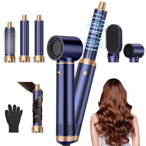 Image of Blow Dryer Brush, Upgrade 5 in 1 Hair Dryer Brush Air Curler Air Curling Wrap Styler, Detachable Hot Air Brush Negative Ion Curling Brush Iron, Hair Styling Tools for Drying Curling Straightening