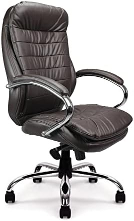 Eliza Tinsley 618KTAG/LBW High Back Leather Faced Executive Armchair with Chrome Base