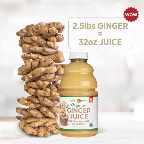 Image of Organic Ginger Juice by The Ginger People - 99% Pure, No Sugar or Water Added, Non-GMO, Vegan, 32 fl oz (Pack of 12)