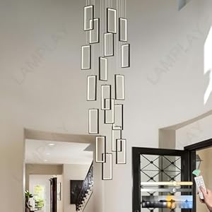 LAMPLAY Moderner 18 Rechteck LED-Pendelleuchte