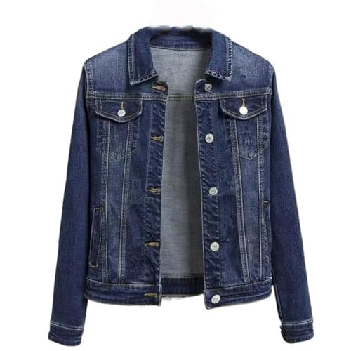 Manteau femme décontracté en jean bleu foncé GUOYUXIAO