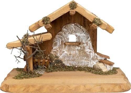 SIKORA Krippenstall 'Brixen' Weihnachtskrippe aus Holz traditionelle...