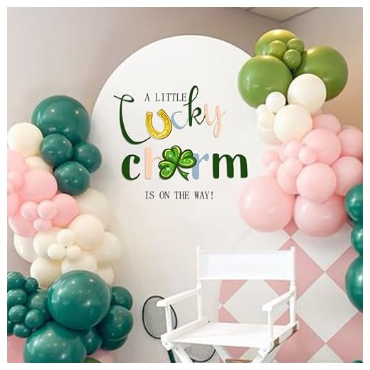 Capiont A Little Charm is on The Way Decal Sign - St Patrick's Day Baby Shower Decoration, Decal for Backdrop Balloon Arch