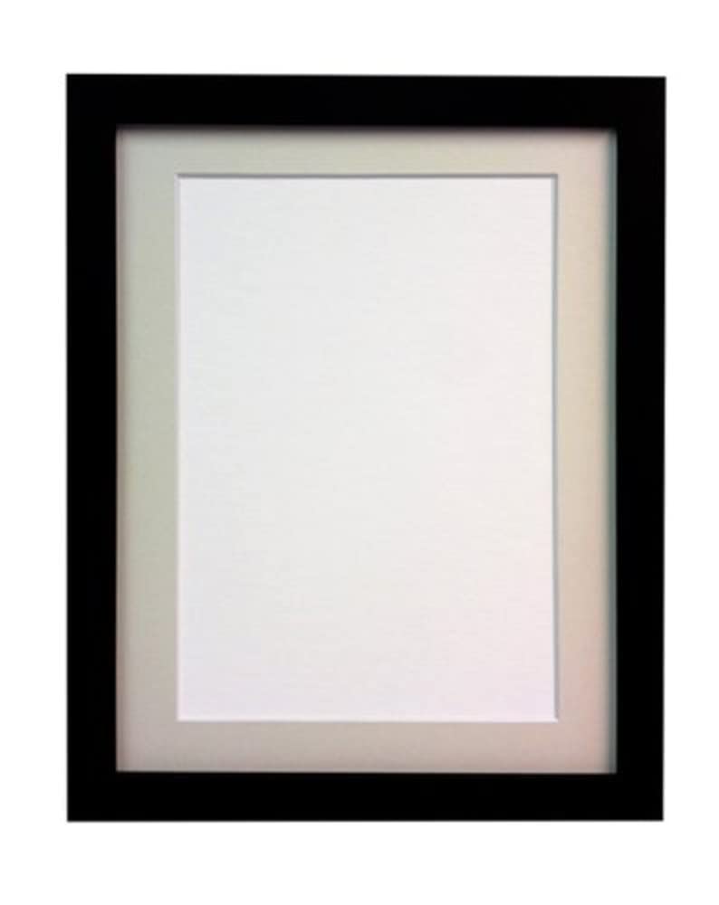 FRAMES BY POST 25 mm Wide H7 Picture Photo Frame Black with Ivory Mount 12 x 10 Picture Size 10 x 8 โ image 1