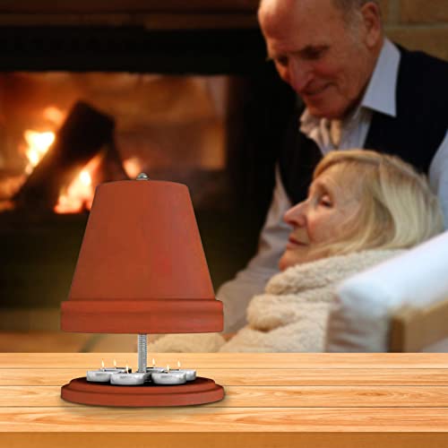 Double-Walled Tea Light Oven Ceramic Radiator Heat Tea Light Stove Candle Heater For Up To 4-6 Tealight Fireplace Tealight Heater Garden Patio Terrace Oven Candle Heating #TOP5