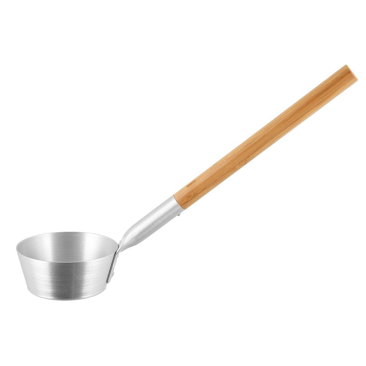 Rento - Cucharón para Sauna (Aluminio, Mango de bambú), Color Plateado