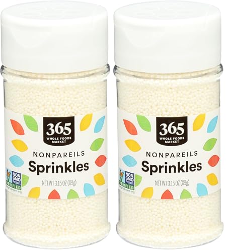 Image of 365 by Whole Foods Market, White Nonpareils Sprinkles, 3.15 Ounce (Pack of 2)