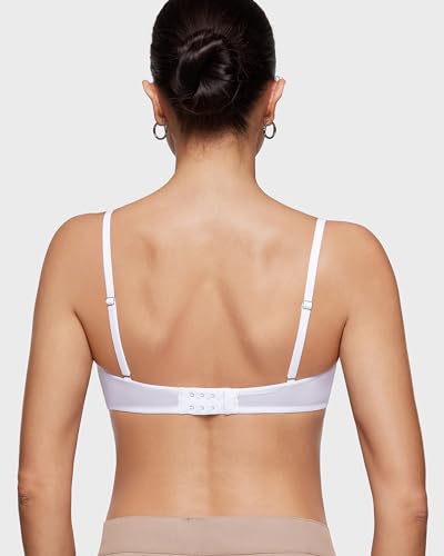 Image of INLYRIC Women's Sheer Strapless Bras Mesh Sexy Unlined Plus Size See Through Bra Underwire Demi Mesh Non Padded