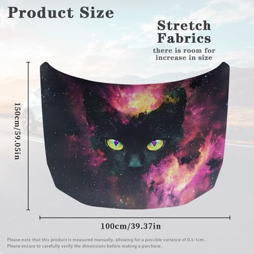Image of Car Hood Cover Black Cat Print Car Hood Protector Car Hood Flag Waterproof Automotive Decorative Accessories for Most SUVs Sedans Trucks Pickups Jeeps