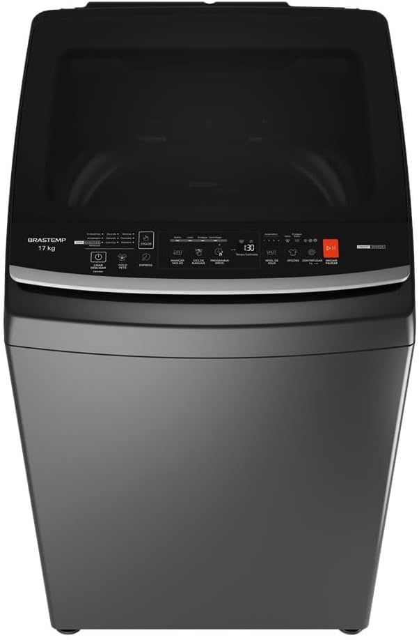 Máquina de Lavar Brastemp 17Kg Cinza Platinum com Design Infinity e Soft Close - BW17LTA 110v