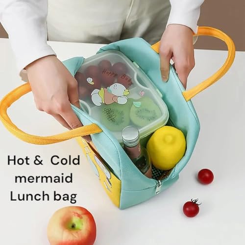 Image of TERA 13 Lunch Bags Insulated Lunch Tiffin Carry Bag (1 pcs) Mermaid Large Size Hot Cold B-ag for Office Travel School Picnic for Girls, Boys, Men & Women, Cartoon Gift Storage Zipper Bag for Girls