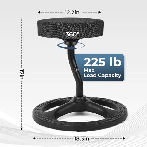 Image of ADHD Chair for Kids, Yoga Chairs for Adults, Wobble Stool Active Flexible Seating Desk Chair with Non-Slip Base and Washable Seat Cover for Stability, Balance, Yoga, Office, School, Classroom