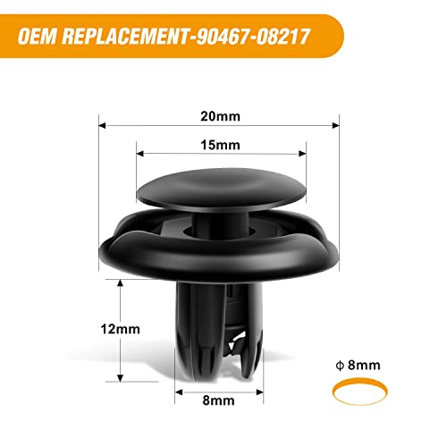 Image of GOOACC 50Pcs Upper Seal Radiator Cover Push-Type Retainer Compatible with Toyota Lexus 90467-08217 4Runner FJ Cruiser Tacoma GX470 Honda Acura 91512-SX0-003 Accord Civic Insight Odyssey