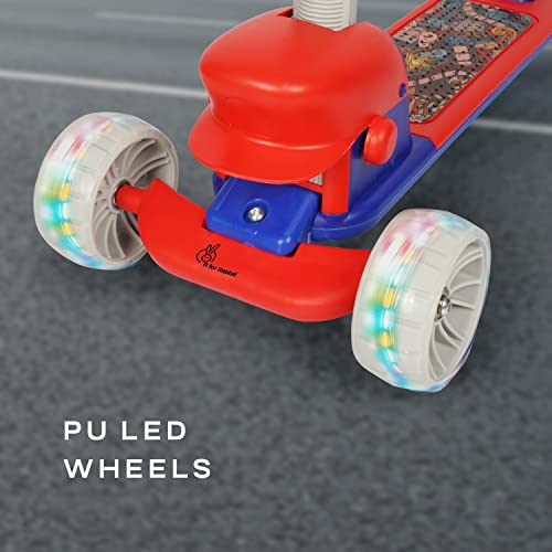 Image of R for Rabbit Road Runner Mario Scooter for Kids of 3+ Years Age, Kids Scooter, Scooter for Kid, 4 Level Height Adjustment, PU LED Wheels & Weight Capacity Upto 75 kg Kick Scooter (Red Blue)
