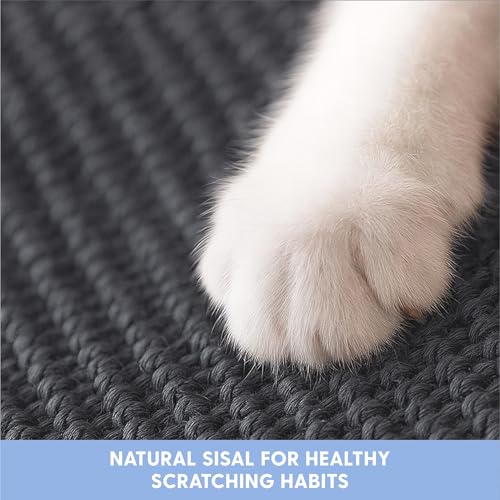 Image of The Cat Ladies Cat Scratch Furniture Protector Mat - Couch Protector from Claws - Anti Scratch Furniture Protectors from Cats Scratching - Sisal Scratcher Pad with Pocket - Dark Grey