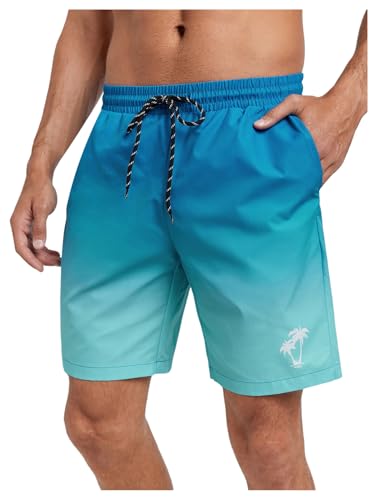 Floerns Men's Drawstring Waist Graphic Beach Shorts Quick Dry Board Shorts with Pocket