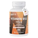 Vitamin B12 500μg Lutschtabletten - 365 sublinguale Tabletten - mit Orangenaroma - Methylcobalamin - Hochdosiert - 100% Vegan – Deutsche Produktion & Laborprüfung - NutriFair | Premium & Fair