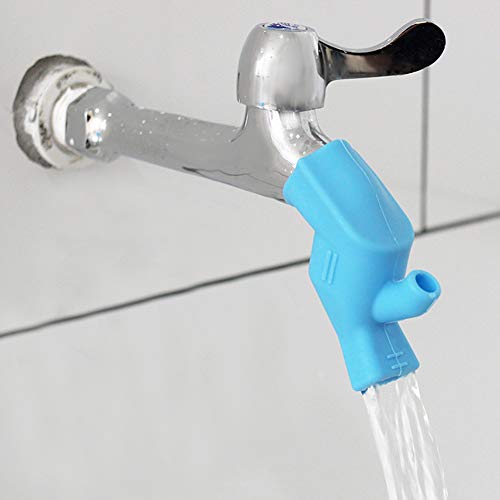 Image of Silicone Faucet Extender, Blue Sink for Toddler Bath Faucets Cover Faucet Water Tap Extender Spout Hand Washing Mini Sink for Kids Children