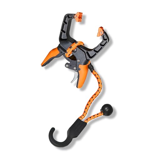 Holden USA - Ladder Clamp - Stabilizer Clip Secure Safety Clamp for Roof Gutters and Wall Prep Durable Support Cord for Roofing and Gutter Tasks (Black Orange Single)