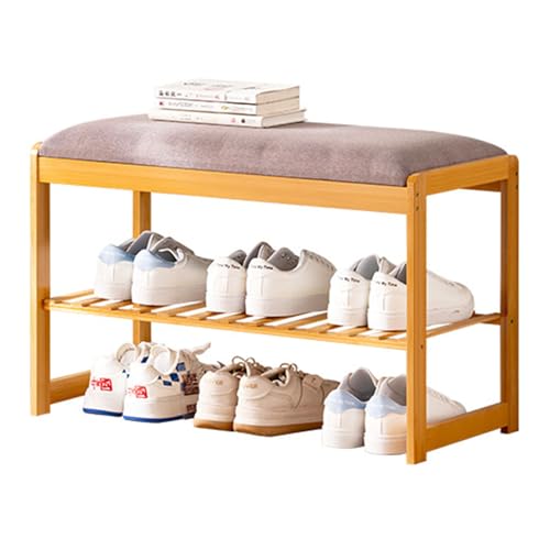 Banc de rangement pour chaussures pour optimiser les petits espaces avec un meuble en bambou - 2