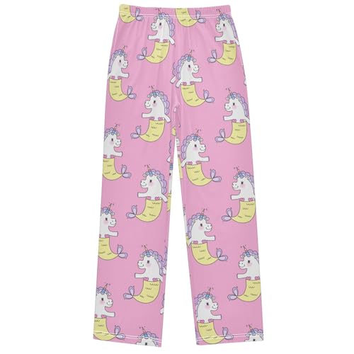 Boy's Pants Funny Unicorns Mermaid Tail Jogger Pants Elastic Waist Long Bottoms Trousers with Pockets 6-14 Years
