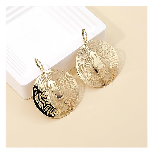 Tiger Earrings for Women Gold Tiger Hoop Earrings Hollow Carved Tiger Earrings Animal Dangle Earrings4