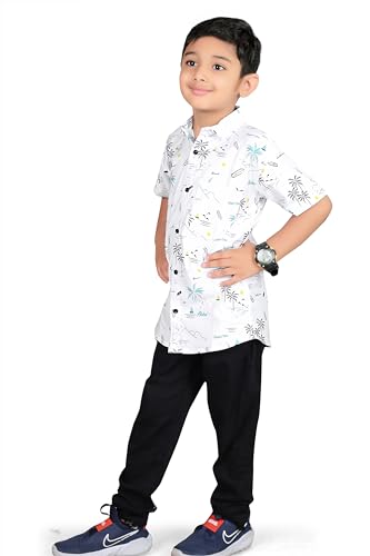 Image of Vikita Enterprise Boys Half Sleeve Cotton Lining Printed Collared Shirts for Comfort Wear Stylish Shirt for Baby Boys