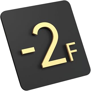 Queenbox 9.8x9.8in Self Adhesive -2F Floor Number Sign, Acrylic Plate Sign for Home Business Office School Hospital Apartment, Gold