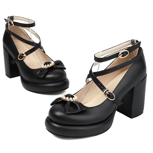 Women Platform Mary Jane Shoes Chunky High Heels4