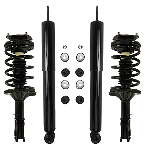 Image of Detroit Axle - Struts Shocks for 2002-2005 Kia Sedona 2 Front Ready Struts w /Coil Spring Assembly 2 Rear Shock Absorbers Assembly 2003 2004 Replacement Suspension Kit - 4pc Set