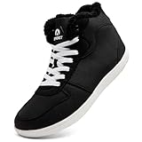 Dhinash Botas para Hombre Botas de Nieve Invierno Botines de Nieve Impermeables Forradas Calientes Exterior Zapatos de Invierno Negro Blanco Talla 44