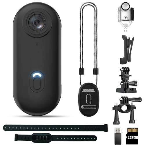 4K Mini Body Camera, 128GB Thumb Size Wearable Cam, Hands