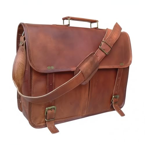 Bolso Messenger de Cuero 18 Pulgadas Vintage para Laptop miniatura 1