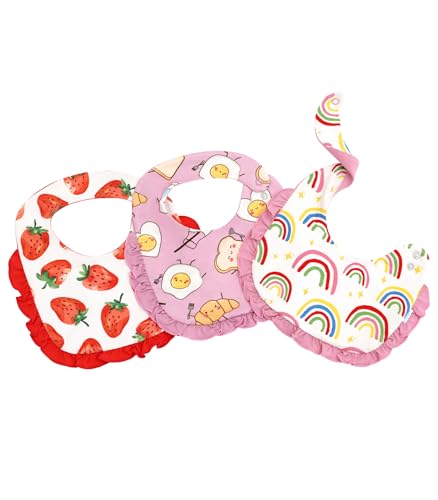 Baby Bibs-Viscose Made from Bamboo, 3 Pack Drool Bibs Baby Girl Bandana Bibs Adjustable Drooling and Teething Bibs