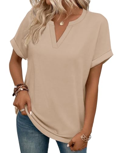 Image of WIHOLL Womens Blouses Spring Tops Short Sleeve Shirts Dressy Casual Summer Vacation Fashion Clothing 2026