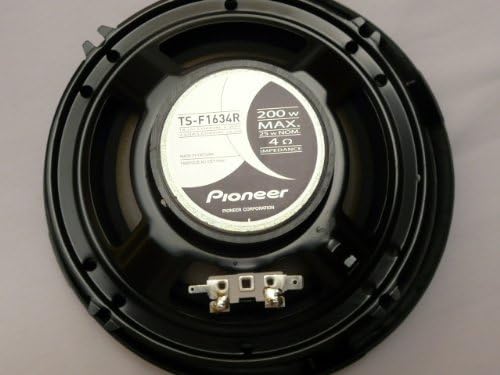 Back view of Pioneer TS-F1634R speaker showing specifications label
