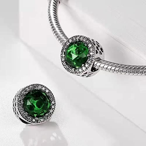 MICOO 925 Sterling Silver Sparkling Clear Charms Beads, Heart-shaped Circular Design With Cubic Zirconia Fit Pandora Original Bracelet Necklace, Gift for Women2