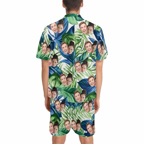 M YESCUSTOM Custom Pajamas for Women Men, Personalized Couple Matching Pj Set Customized Face Pjs His and Hers Pajama Gift4