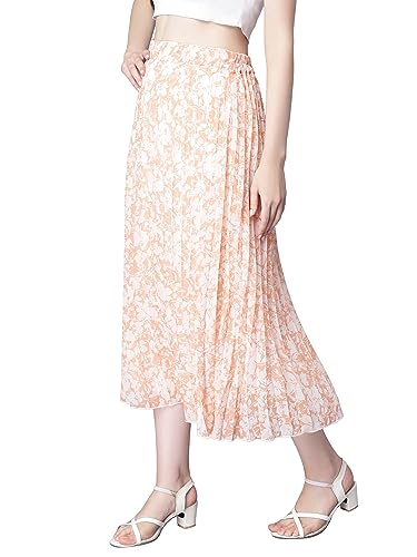 Image of NUEVOSDAMAS Floral Printed Pleated Navy /Multi Skirt