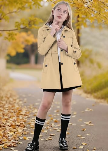 Image of Betusline Girl's Rain Jackets Lightweight Waterproof Hooded Trench Coat Raincoats for Kids,2-14 Years