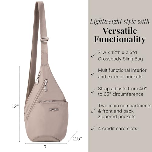 Image of Baggallini Mini Sling - 12x7 Sling Crossbody Bag Backpack with Adjustable Shoulder Strap