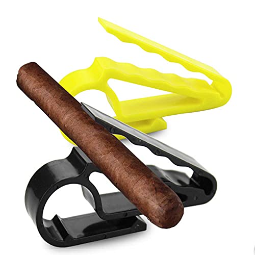 Dogxiong 2 Pack 2 Color Golf Cigar Holder Cigar Minder Clamp Smoking Products for Golfers Golf Cart, Boat, Motorcycle, BBQ Grill, Lawn Furniture
